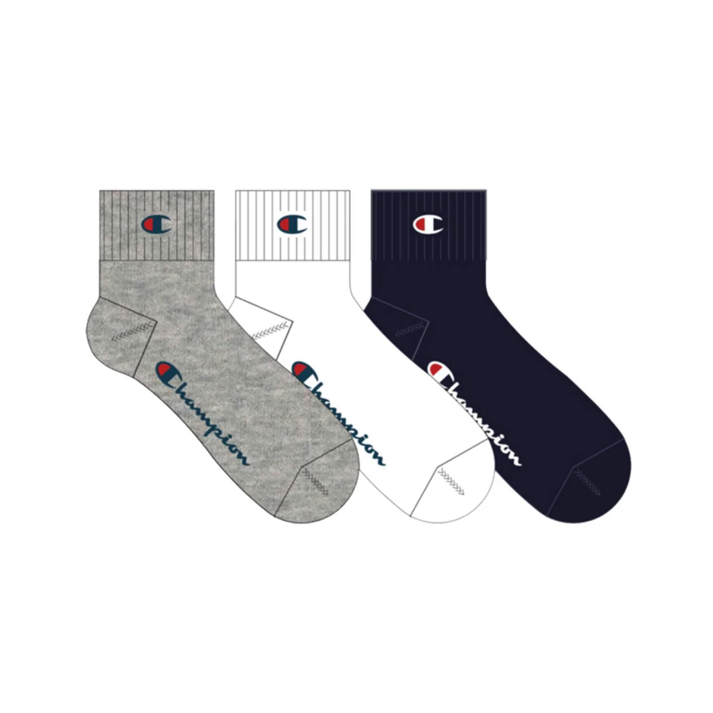 CHAMPION 3PK QUARTER SOCKS