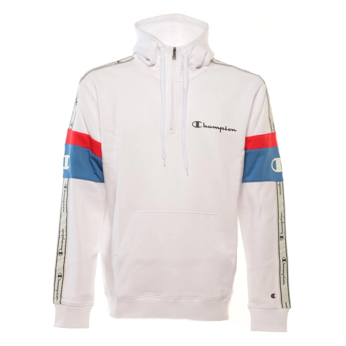 CHAMPION FELPA MEZZA ZIP CAPPUCCIO