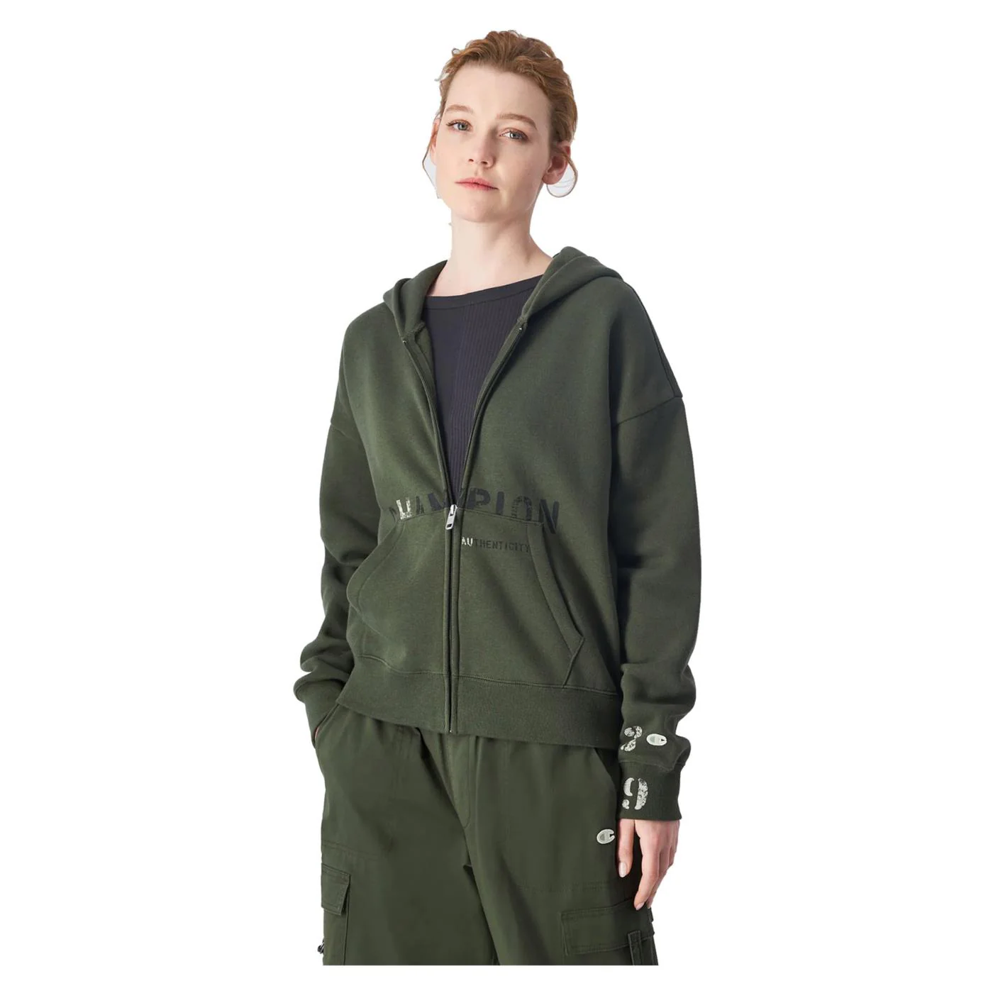 CHAMPION W HOODED FZ SWEATSHIRT - Image 3