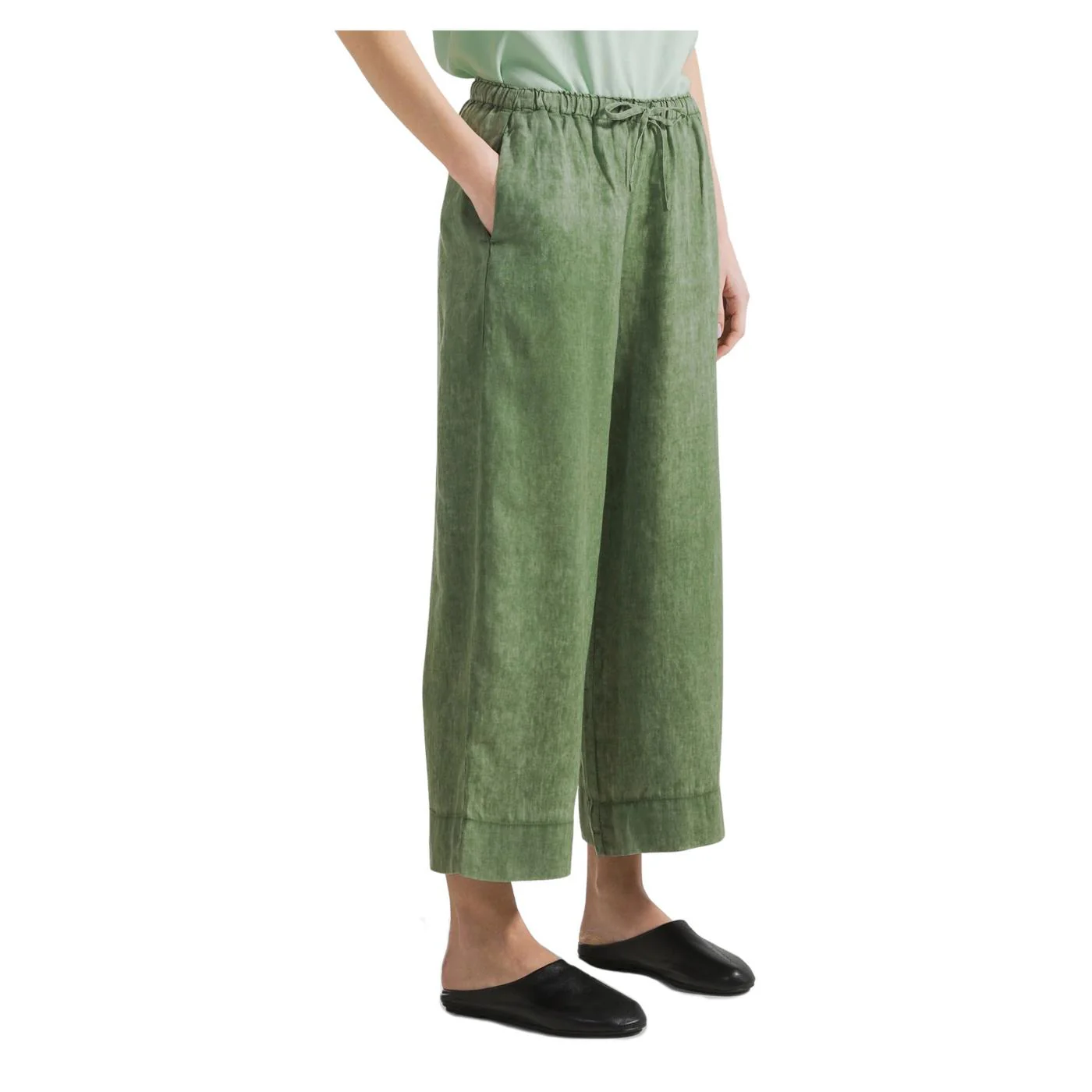 DEHA PANTALONE CROPPED IN LINO - Image 2