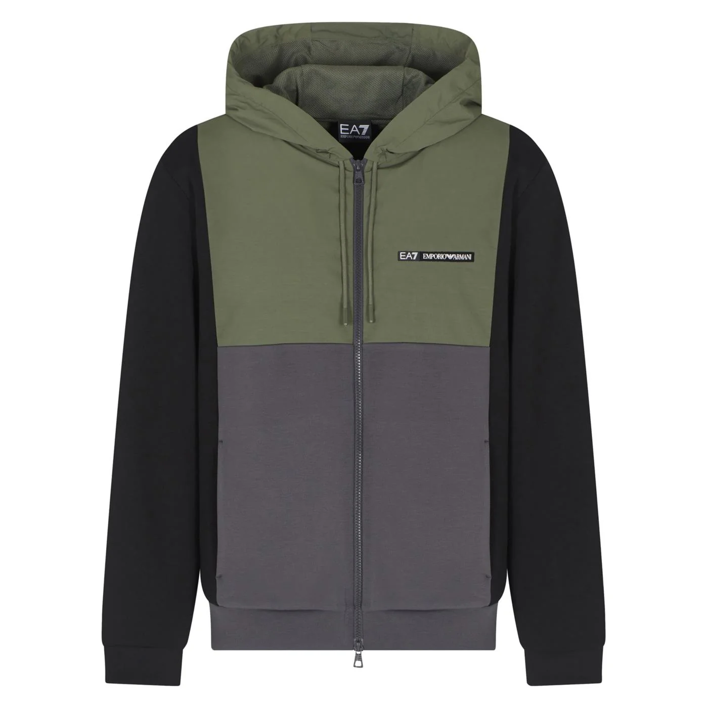 EMPORIO ARMANI 7 EA7 COLOUR BLOCK HOODIE FZ