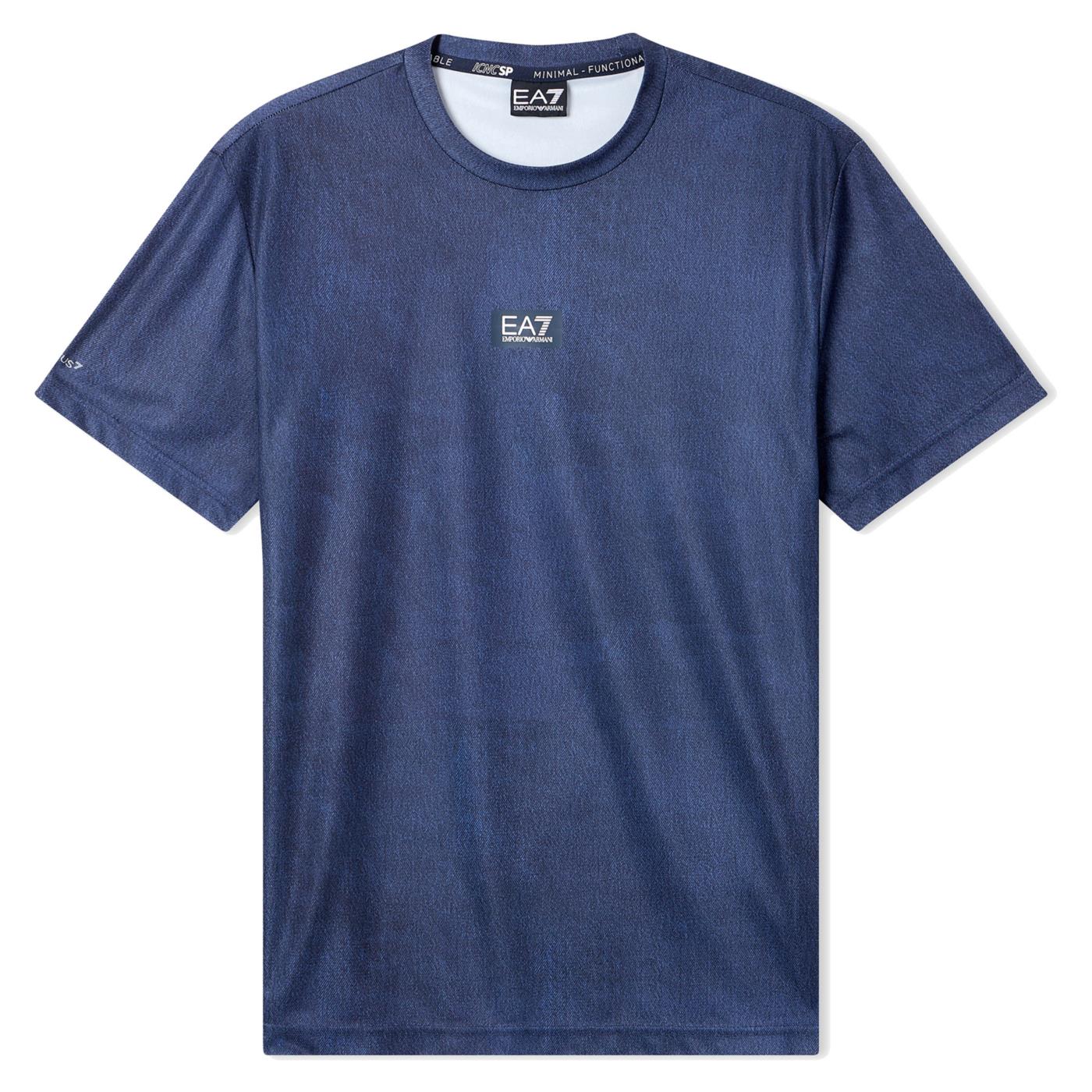 EMPORIO ARMANI 7 EA7 TRAIN ARMANI BLUE TEE - Image 3