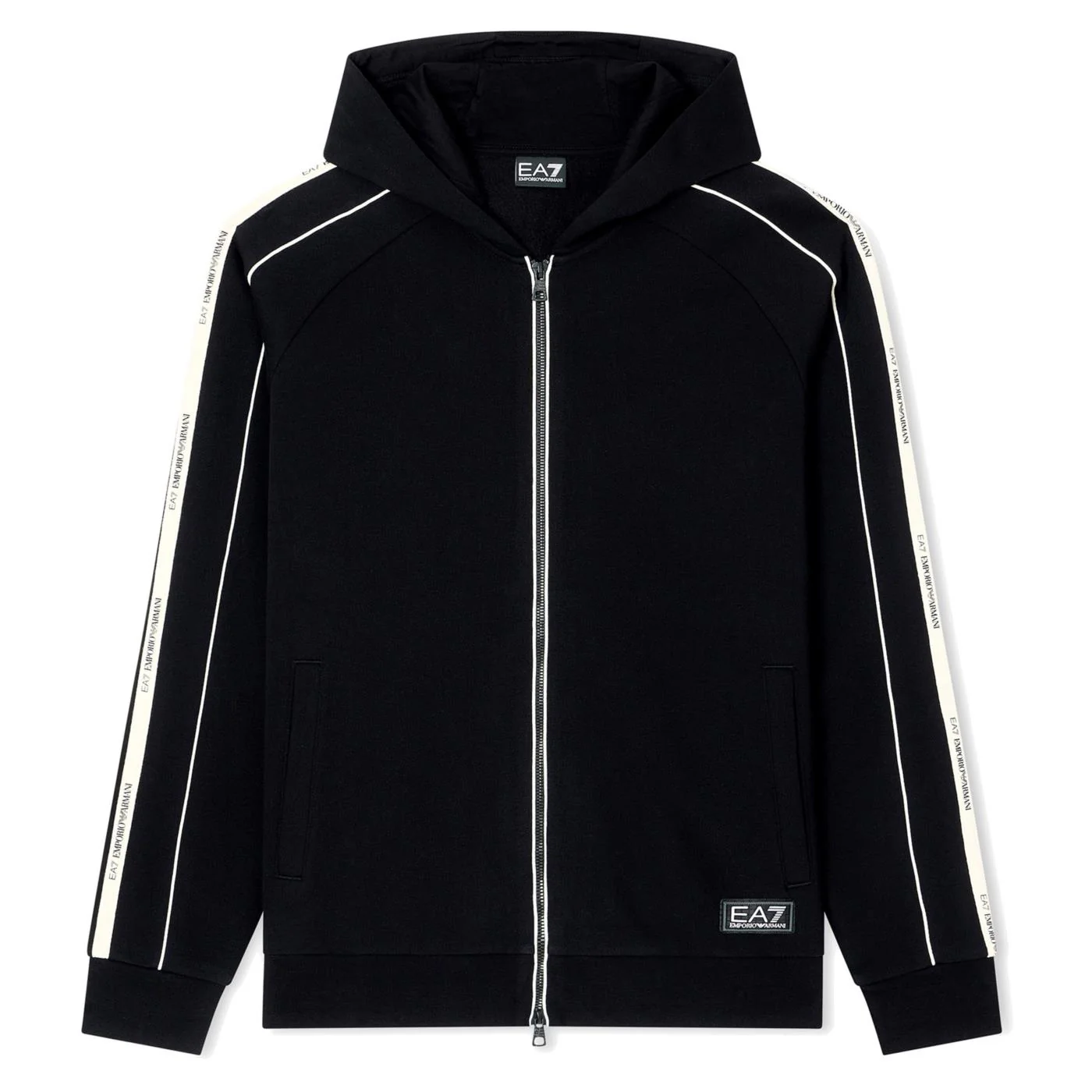 EMPORIO ARMANI 7 EA7 TRAIN LOGO TAPE HOODIE FZ