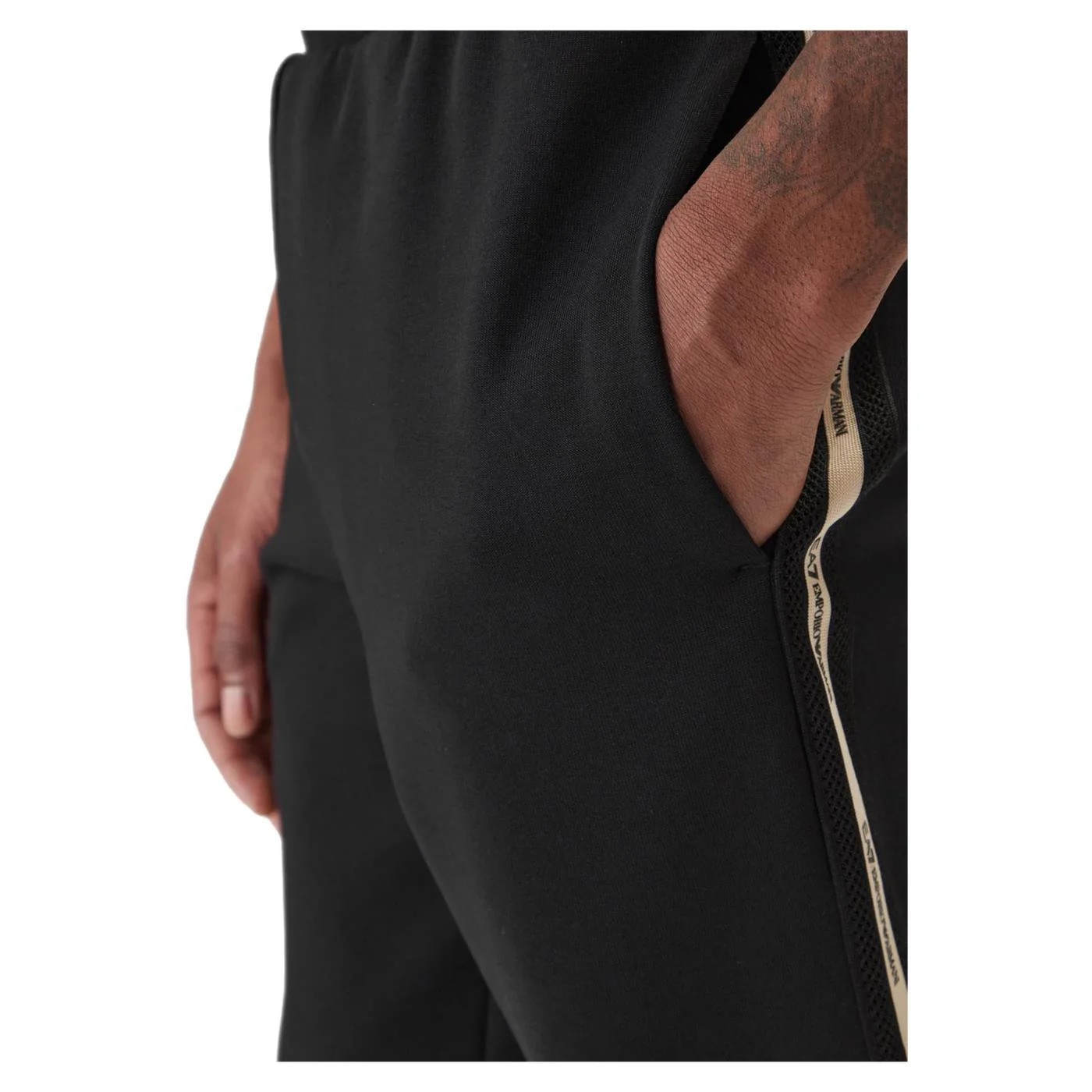 EMPORIO ARMANI 7 EA7 TRAIN LOGO TAPE PANTS - Image 3