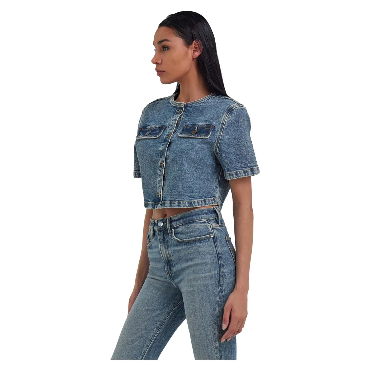 GAS ELEN CROPPED DENIM JACKET - Image 3