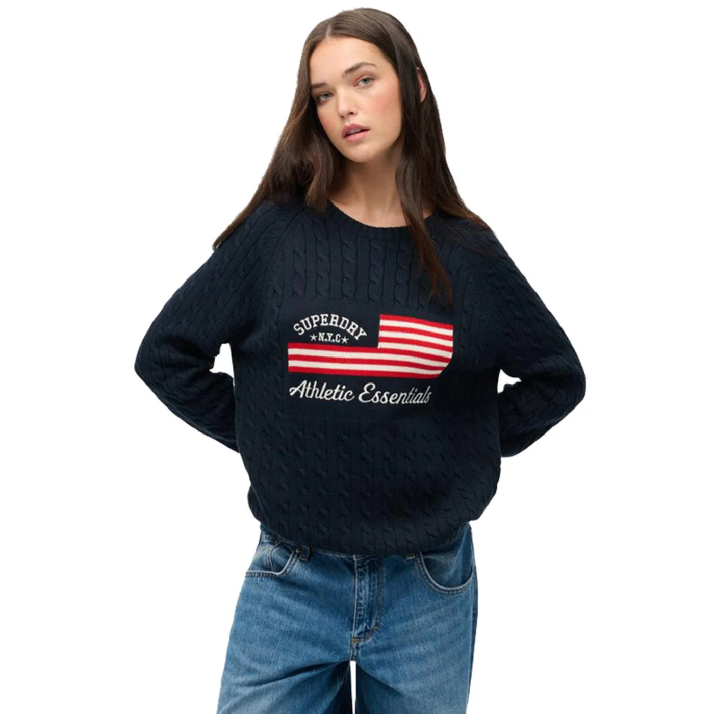 SUPERDRY SLOUCHY CABLE FLAG KNIT W - Image 2