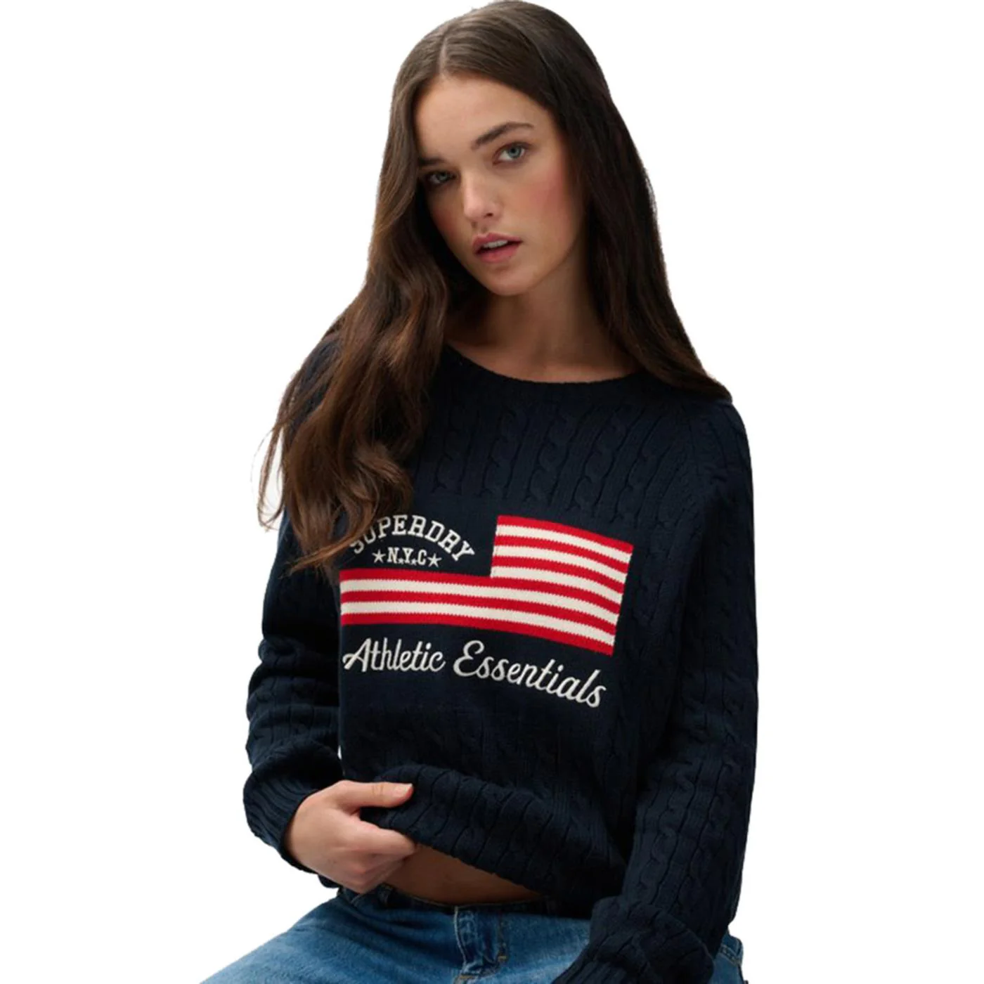 SUPERDRY SLOUCHY CABLE FLAG KNIT W - Image 4
